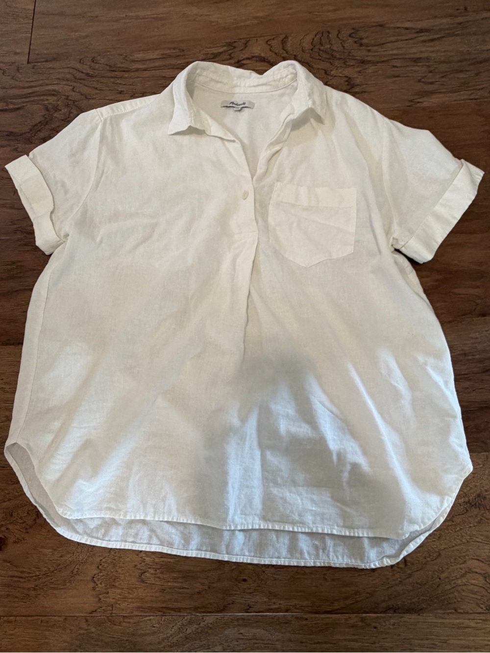 Madewell White Linen Shirt oversized size small